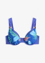 Biustonosz bikini na fiszbinach. Niebieskie bikini damskie bonprix, bez wzorów. Za 64.99 zł.
