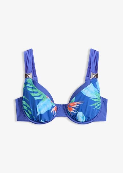 Biustonosz bikini na fiszbinach. Niebieskie bikini damskie bonprix, bez wzorów. Za 64.99 zł.