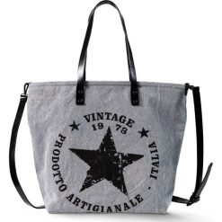 Torba shopper z denimu z gwiazdą bonprix szary. Torebki shopper damskie marki bonprix. Za 119.99 zł.