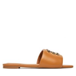 Klapki Nine West. Brązowe klapki damskie Nine West, bez wzorów, bez obcasa. Za 118.99 zł.