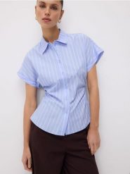 Taliowana koszula z bawełną - wielobarwny. Koszule damskie Reserved, l, bez wzorów, z bawełny, bez kołnierzyka, bez ramiączek. Za 89.99 zł.