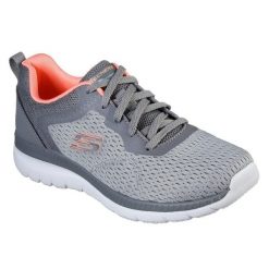 Obuwie treningowe Kobieta Skechers Quick Path szary. Szare obuwie sportowe damskie Skechers, bez wzorów, na fitness i siłownię. Za 255.68 zł.