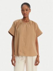 Weekend Max Mara Koszula Educata 2615111172 Beżowy Regular Fit. Brązowe bluzki damskie Weekend Max Mara, bez wzorów, z bawełny, bez kołnierzyka, bez ramiączek. Za 889.99 zł.