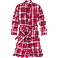 Szlafrok flanelowy bonprix czerwono-niebiesko-biały w kratę. Czerwone szlafroki damskie bonprix. Za 109.99 zł.