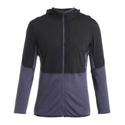 Bluza trekkinogwa męska icebreaker Merino 200 Realfleece Descender. Czarne bluzy męskie Icebreaker, m, bez wzorów, bez kaptura. Za 409.99 zł.