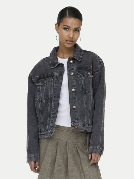ONLY Kurtka jeansowa Harper 15363548 Czarny Regular Fit. Czarne kurtki damskie Only, m, bez wzorów, z bawełny, bez kaptura. Za 217.99 zł.