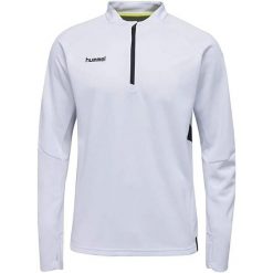Biała męska bluza Hummel Tech Move Half Zip. Białe bluzy męskie Hummel, m, bez wzorów, bez kaptura, do piłki nożnej. Za 231.99 zł.
