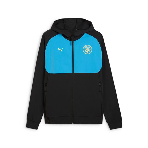 Kurtka z dresu Manchester City 2024/25. Czarne bluzy męskie Puma, l, bez wzorów, z dresówki, eleganckie, bez kaptura. Za 289.00 zł.