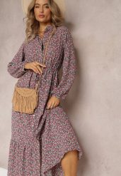 Czarno-Czerwona Sukienka Phinene. Czarne sukienki damskie Renee, l, z aplikacjami, z zamszu, boho, bez kołnierzyka, bez ramiączek, maxi, koszulowe. Za 69.99 zł.