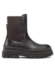 See By Chloé Sztyblety SB39030A Czarny. Czarne botki damskie See By Chloé, ze skóry, bez obcasa, na płaskiej podeszwie, bez zapięcia. Za 1,779.00 zł.