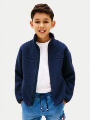 Tommy Hilfiger Polar KS0KS00739 Granatowy Regular Fit. Niebieskie bluzy dla chłopców Tommy Hilfiger, bez wzorów, z polaru, bez ramiączek, bez kaptura. Za 349.99 zł.