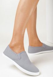 Szare Wsuwane Tenisówki Materiałowe Kalaiya. Szare trampki i tenisówki damskie Born2be, bez wzorów, z jeansu, bez zapięcia. Za 34.99 zł.