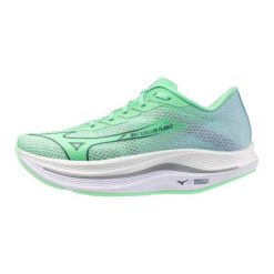 Buty do biegania Mizuno Wave Rebellion Flash. Zielone buty sportowe męskie Mizuno, bez zapięcia, do biegania, mizuno wave. W wyprzedaży za 700.75 zł.