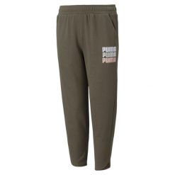 Puma Spodnie Alpha 7/8 58923744. Zielone spodnie materiałowe damskie Puma, bez wzorów, z bawełny. Za 85.99 zł.