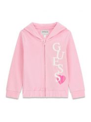Guess Bluza K6RQ01 KA6R4 Różowy Regular Fit. Czerwone bluzy dla dziewczynek Guess, z aplikacjami, z bawełny, bez ramiączek, bez kaptura. Za 199.99 zł.