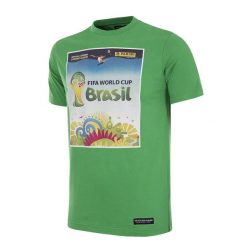 Koszulka dla dorosłych - Panini FIFA Mistrzostwa Świata Brazylia 2014 - Zielona. Zielone koszulki sportowe męskie COPA FOOTBALL, xl, bez wzorów, bez kołnierzyka, bez ramiączek, do piłki nożnej. Za 211.98 zł.