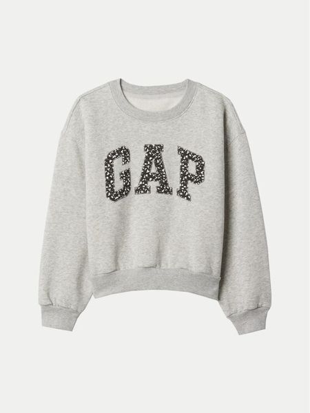 Gap Bluza 486512-05 Szary Regular Fit. Szare bluzy dla dziewczynek GAP, bez wzorów, z bawełny, bez ramiączek, bez kaptura. Za 179.99 zł.