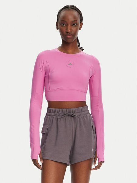 Adidas by Stella McCartney Koszulka techniczna TrueStrength JJ1644 Różowy Slim Fit. Czerwone koszulki sportowe damskie adidas by Stella McCartney, l, bez wzorów, z syntetyku, bez kołnierzyka, bez ramiączek, na jogę i pilates. Za 319.99 zł.