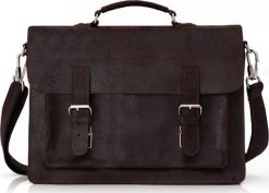Solome CZEKOLADOWA SKÓRZANA TORBA LISTONOSZKA NA RAMIĘ SOLOME. Brązowe torby na ramię męskie Solome, bez wzorów, na ramię. Za 349.00 zł.