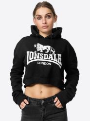 Bluza damska z kapturem Lonsdale Roxeth. Czarne bluzy damskie Lonsdale, m, bez wzorów, z kapturem. Za 181.25 zł.