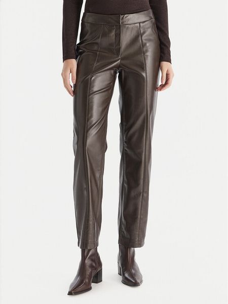 Vero Moda Spodnie z imitacji skóry Vips 10336342 Brązowy Straight Fit. Brązowe spodnie materiałowe damskie Vero Moda, bez wzorów, ze skóry. Za 149.99 zł.