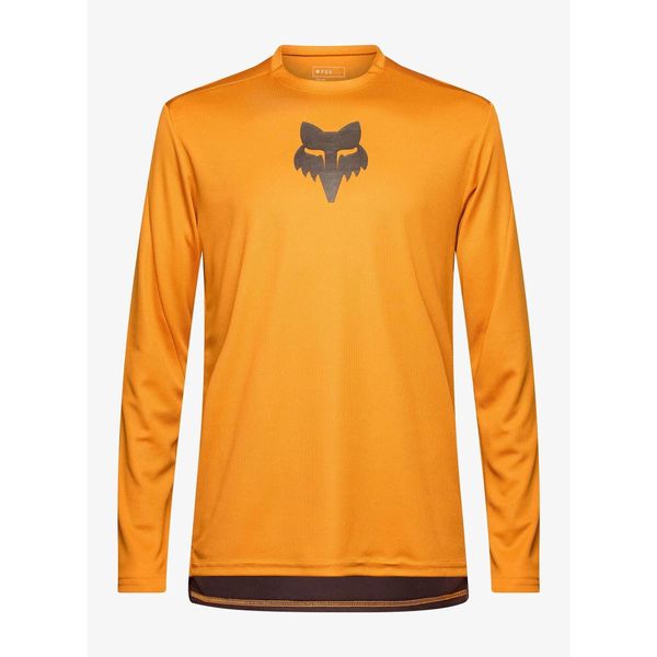 Bluza rowerowa męska Fox Ranger LS Jersey Fox Head. Żółte bluzy męskie FOX, z jersey, bez zapięcia, rowerowe. Za 203.99 zł.