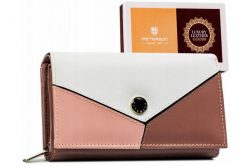 Portfel skórzany Peterson [DH] PTN RD-21-GCL-Y różowy. Czerwone portfele damskie Peterson, bez wzorów, ze skóry. Za 103.98 zł.