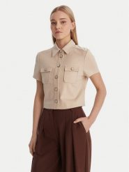 Guess Koszula W6RH83 KCMU2 Beżowy Regular Fit. Brązowe koszule damskie Guess, l, z aplikacjami, z syntetyku, bez kołnierzyka, bez ramiączek. Za 439.99 zł.