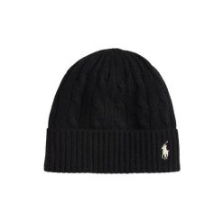Czapka z daszkiem Polo Ralph Lauren. Czarne czapki i kapelusze damskie Polo Ralph Lauren, bez wzorów. Za 529.99 zł.