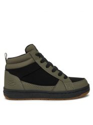 Skechers Sneakersy Smooth Street 405618L Khaki. Brązowe buty sportowe chłopięce Skechers, bez wzorów, ze skóry, bez zapięcia. Za 139.99 zł.