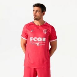 Koszulka piłkarska Kipsta AS Nancy Lorraine 26/27 wyjazdowa. Czerwone koszulki sportowe męskie KIPSTA, m, bez wzorów, z materiału, bez kołnierzyka, bez ramiączek, do piłki nożnej. Za 319.99 zł.