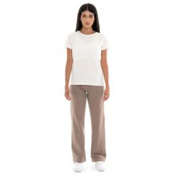 Koszulka Damen-Kurzarm z Leone 1947 Nigdy bez plakietki. Białe koszulki sportowe damskie LEONE 1947 APPAREL, bez wzorów, z bawełny, sportowe, bez kołnierzyka. W wyprzedaży za 84.20 zł.