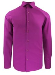 Garniturowa (Elegancka) Koszula Męska - Quickside - Krój Prosty - Fuksja. Czerwone koszule męskie Quickside, m, bez wzorów, z bawełny, eleganckie, bez kołnierzyka, bez ramiączek. Za 159.00 zł.
