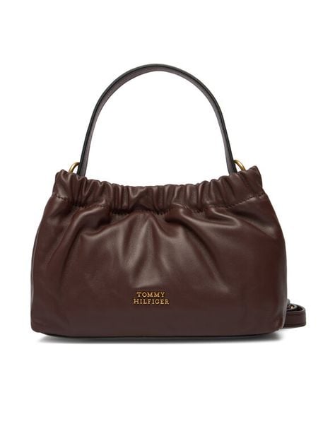 Tommy Hilfiger Torebka Soft Leather Mini Crossover AW0AW18306 Brązowy. Brązowe torebki do ręki damskie Tommy Hilfiger, bez wzorów, ze skóry, bez dodatków. Za 450.99 zł.