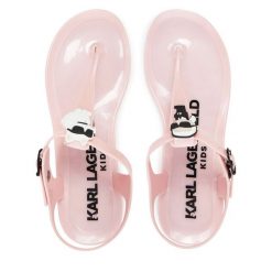 Sandały Karl Lagerfeld Kids. Czerwone sandały dziewczęce Karl Lagerfeld Kids, bez zapięcia. Za 229.99 zł.