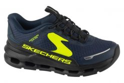 Buty sportowe Sneakersy chłopięce, Slip-ins Glide-Step Plus-Vista-Lane. Niebieskie trampki i tenisówki chłopięce Skechers, bez wzorów, z materiału, sportowe, przed kostkę, bez zapięcia. Za 219.99 zł.