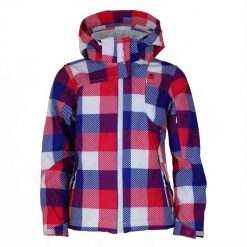 Bluza softshell z nadrukiem dla dziewczynki Peak Mountain Gaveny. Czerwone bluzy dla dziewczynek Peak Mountain, na zimę, bez wzorów, z softshellu, bez ramiączek, bez kaptura. W wyprzedaży za 209.50 zł.