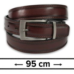 Pasek Dwustronny do Spodni, Czarno-Brązowy, 95 cm, Elegancki, Męski, Skórzany -ZET. Brązowe paski damskie Zet, bez wzorów, ze skóry, eleganckie. Za 89.00 zł.