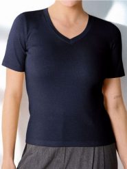 Koszulka basic - granatowy. Niebieskie t-shirty damskie Sinsay, l, bez wzorów, bez kołnierzyka. W wyprzedaży za 11.99 zł.