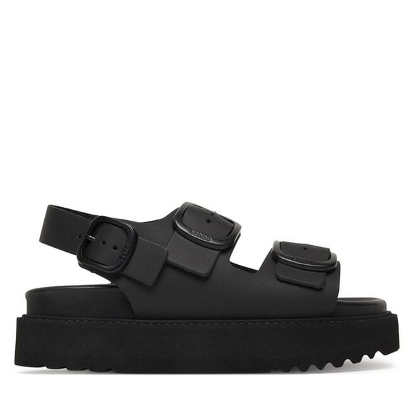 Sandały Scholl. Czarne sandały damskie Scholl, bez wzorów, bez obcasa, na płaskiej podeszwie, bez zapięcia. Za 547.99 zł.