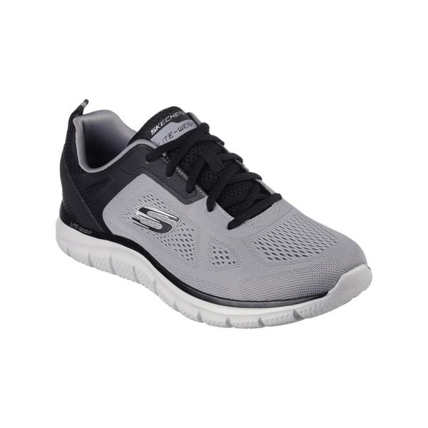 Buty treningowe męskie Skechers Track broader. Szare buty sportowe męskie Skechers, bez zapięcia, trekkingowe. Za 371.00 zł.