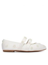 Buffalo Baleriny Dahlia Flower Pearl 1620070 Biały. Białe baleriny damskie Buffalo, bez wzorów, z materiału, bez obcasa. Za 349.99 zł.