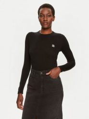 Hugo Sweter Scallia 50514296 Czarny Slim Fit. Czarne swetry damskie Hugo, xxl, bez wzorów, z bawełny, bez kołnierzyka, bez ramiączek, bez kaptura. Za 339.99 zł.