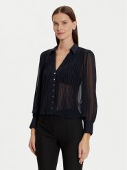 Morgan Koszula 242-CPLIA Granatowy Regular Fit. Niebieskie bluzki damskie Morgan, bez wzorów, z syntetyku, bez kołnierzyka, bez ramiączek. Za 209.99 zł.