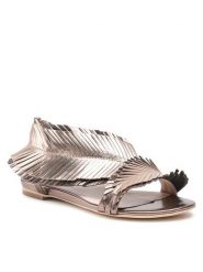 Baldowski Sandały D01988-621-100 Złoty. Żółte klapki damskie Baldowski, bez wzorów, ze skóry, bez obcasa, na płaskiej podeszwie, bez zapięcia. Za 589.99 zł.