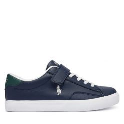 Sneakersy Polo Ralph Lauren. Niebieskie trampki i tenisówki chłopięce Polo Ralph Lauren, bez wzorów, bez zapięcia. Za 394.99 zł.