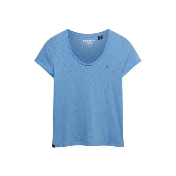 T-shirt z dekoltem dla kobiet Superdry Studios. Niebieskie t-shirty damskie Superdry., s, bez wzorów, eleganckie, bez kołnierzyka. Za 132.75 zł.