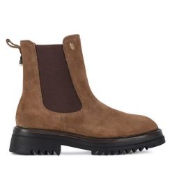 Sztyblety MEXX. Brązowe botki damskie Mexx, bez obcasa, na płaskiej podeszwie, bez zapięcia. Za 349.99 zł.