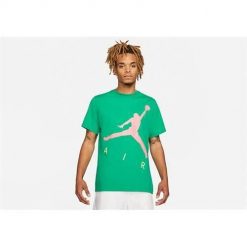 Koszulka sportowa męska Nike Air Jordan Jumpman. Zielone buty sportowe męskie Nike, m, bez wzorów, bez kołnierzyka, bez ramiączek, na fitness i siłownię. Za 149.00 zł.