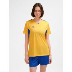 Damski jersey Hummel Authentic PL. Brązowe koszulki sportowe damskie Hummel, bez wzorów, z jersey, bez kołnierzyka, bez ramiączek, do piłki nożnej. Za 161.00 zł.